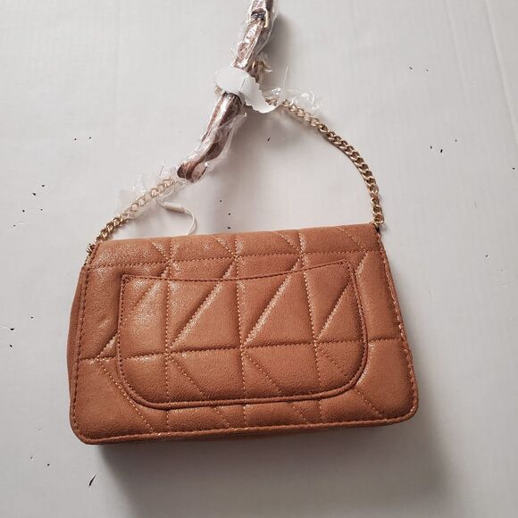 Urban Expressions Crossbody Purse with GOLD Chain Strap - DARK BROWN NWT - Picture 3 of 6